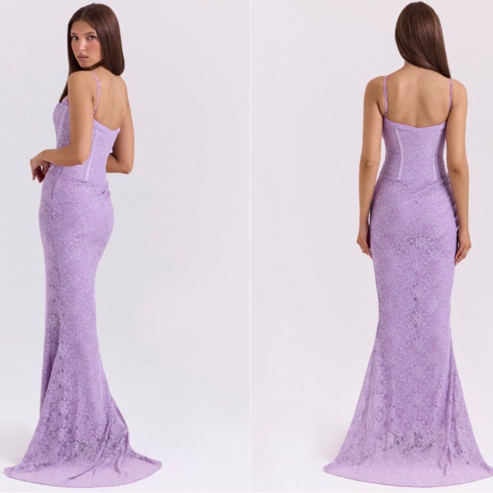 House of CB 'Antonina' orchid lace corset maxi dress - Picture 2 of 6